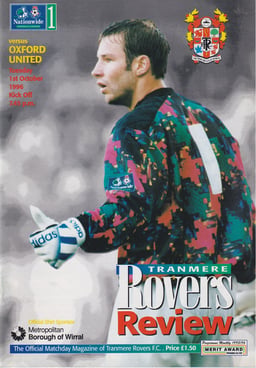 Tranmere Rovers v Oxford United Match Programme 1996-10-01